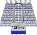 Padlocks with Same Key, LQYN 100 Pcs Laminated Keyed Padlock (1-9/16', 40mm), Keyed Alike Locks, Long Shackle, for Storage Locker, Hasp Latch, Toolbox, Sheds