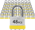 Padlocks with Same Key, LQYN 48 Pcs Laminated Keyed Padlock (1-9/16', 40mm), Keyed Alike Locks, Normal Shackle, for Storage Locker, Hasp Latch, Toolbox, Sheds