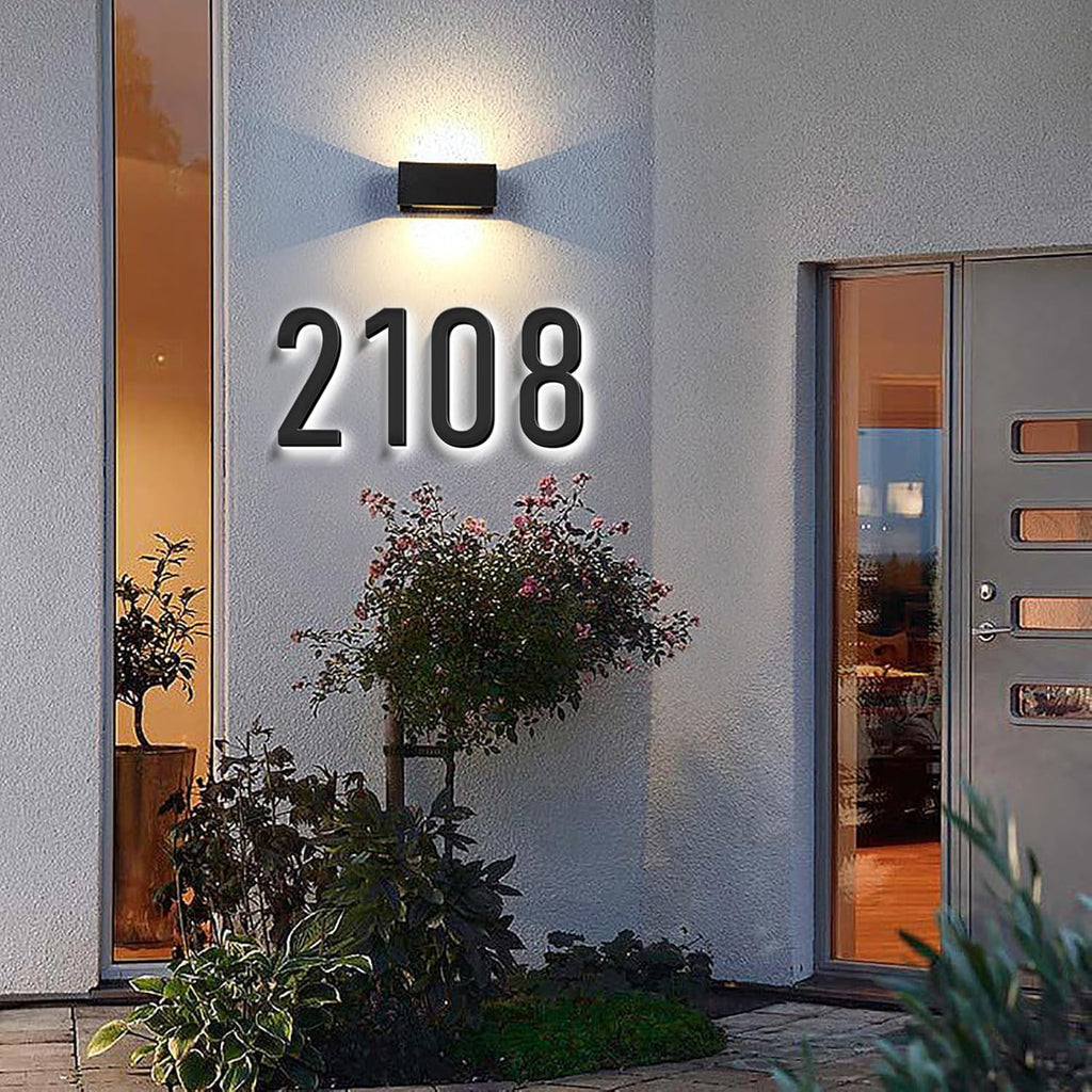 Address Numbers LED, Backlit Floating LED Home Address Numbers, Stainless Steel Lighted House Number For Outdoor.,50,C