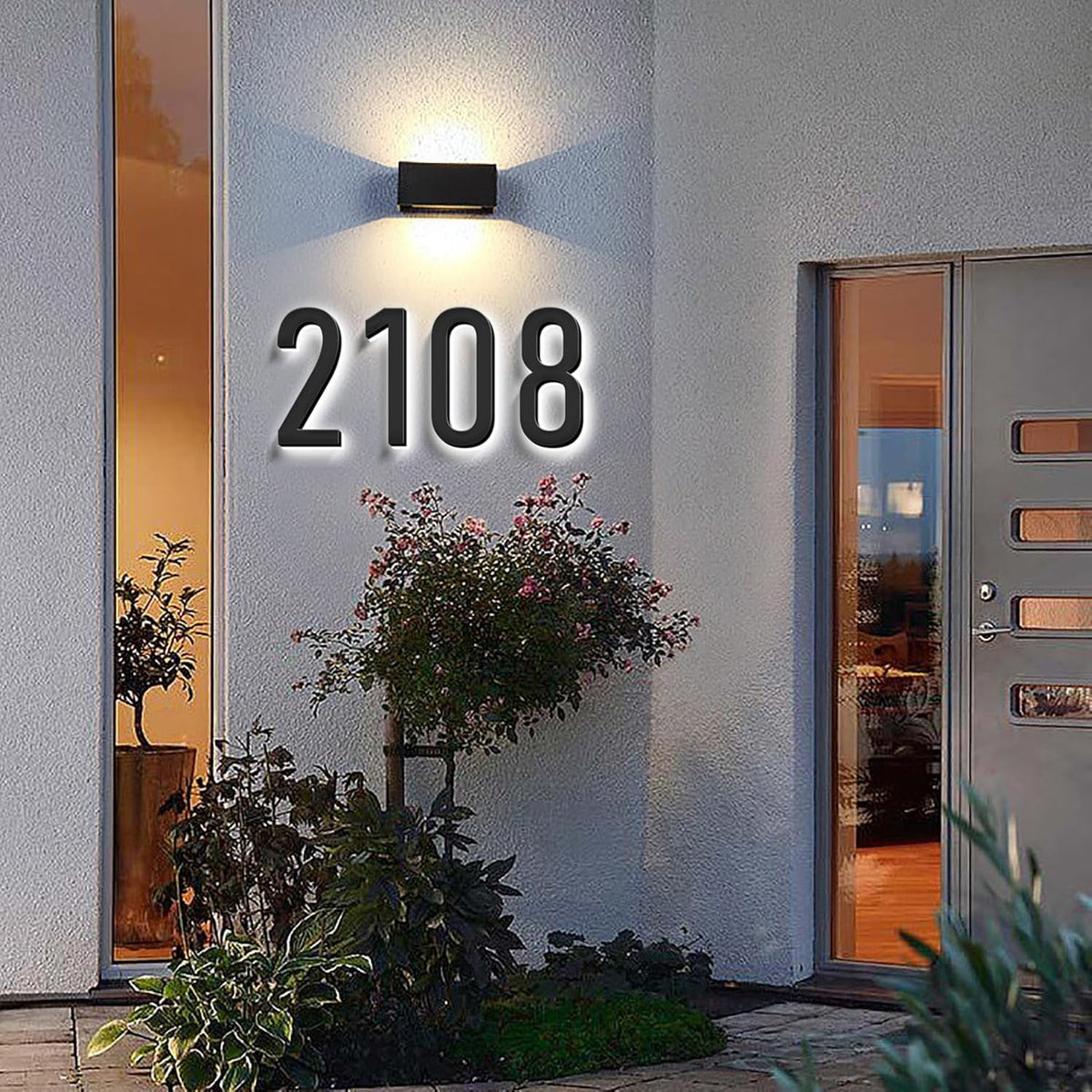 Address Numbers LED, Backlit Floating LED Home Address Numbers, Stainless Steel Lighted House Number For Outdoor.,50,C