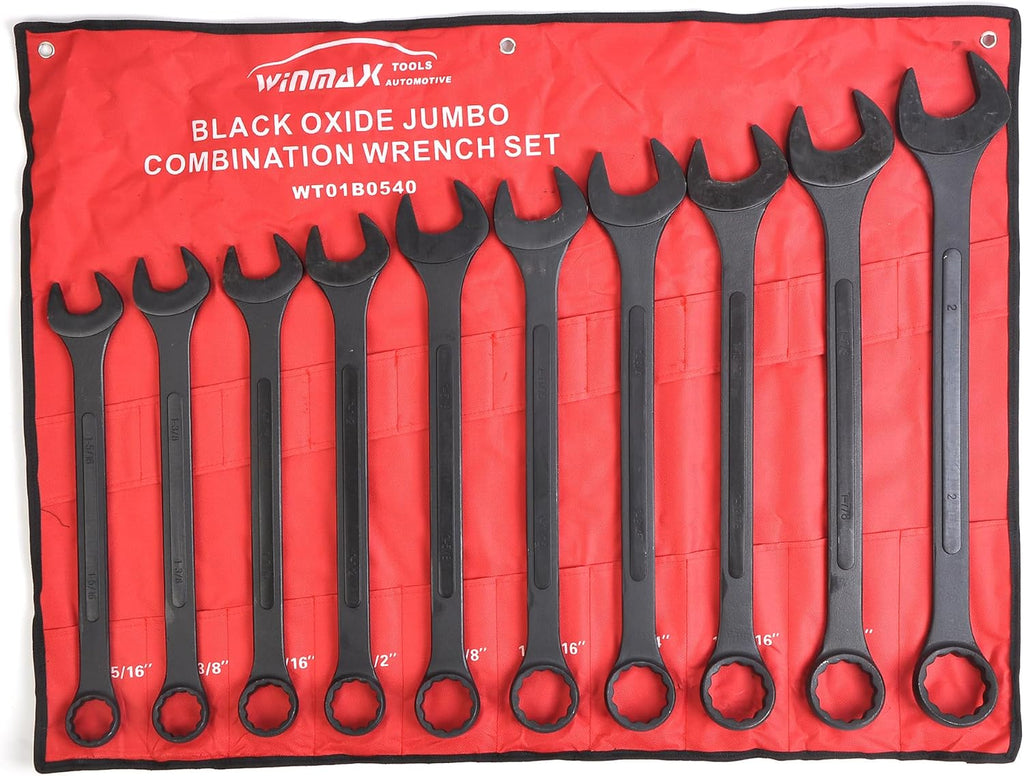 10 PC SAE Black-Oxide Jumbo Combo Wrench Set | 1-5/16' - 2'