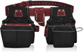 Nylon and Leather Tool Belt | Nylon Tool Pouch | Carpenter | Construction | Framers | Electrician Tool Belts | Drywall Tool Bags (BLACK)