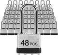 Padlocks with Same Key, LQYN 48 Pcs Laminated Keyed Padlock (1-9/16', 40mm), Keyed Alike Locks, Long Shackle, for Storage Locker, Hasp Latch, Toolbox, Sheds