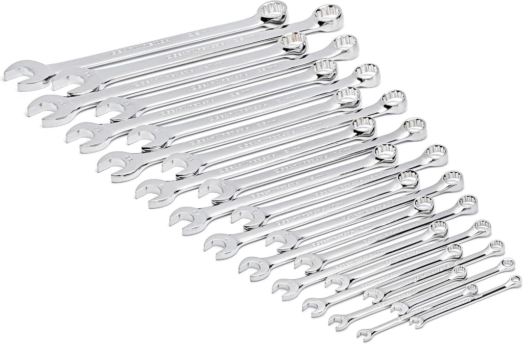 GEARWRENCH 24 Piece 12 Point Long Pattern Combination Metric Wrench Set in Foam Storage Tray - GWMSCWL12MM