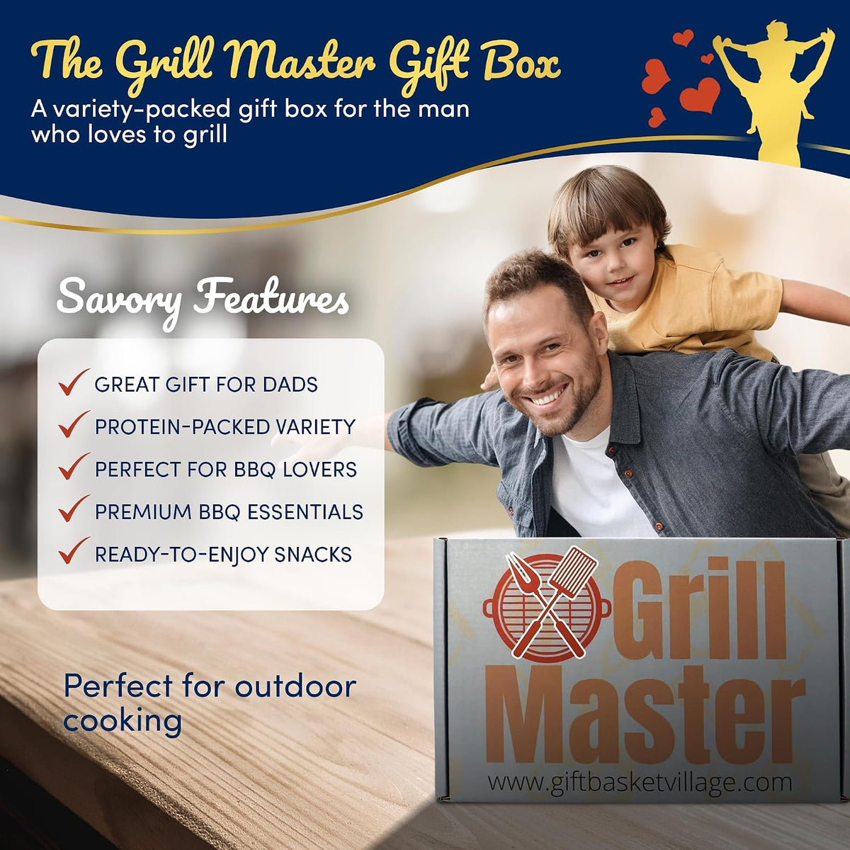 Gift Basket Village Grill Master Gift Box for Father's Day – Grilling Spices and Rubs Gift Set, BBQ seasoning gift set, Meats, Cheeses, BBQ Spice Set, Ideal for Dad and BBQ Lovers – (X-Large)