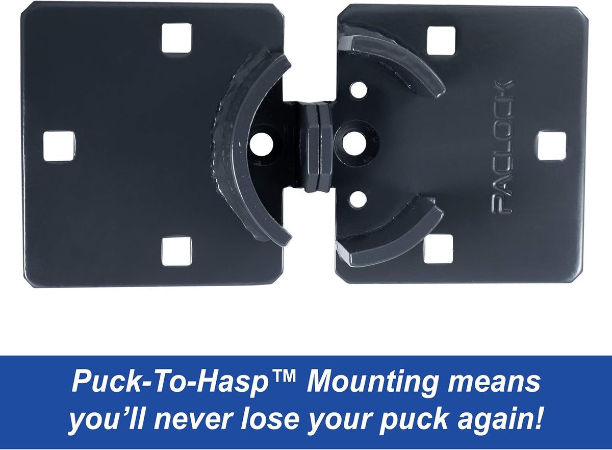 PACLOCK's UCS-9S/770 Hasp and Puck Combo Kit, Stainless Steel Body, Grey Hasp, High Performance 6-Pin Cylinder, One Lock Keyed to a Number U-Pick! w/ 2 Keys, with Backplates
