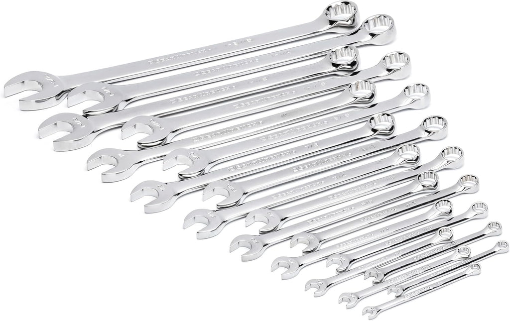 GEARWRENCH 19 Piece 12 Pt Long Pattern Combination SAE Wrench Set in Foam Storage Tray - GWMSCWL12SAE