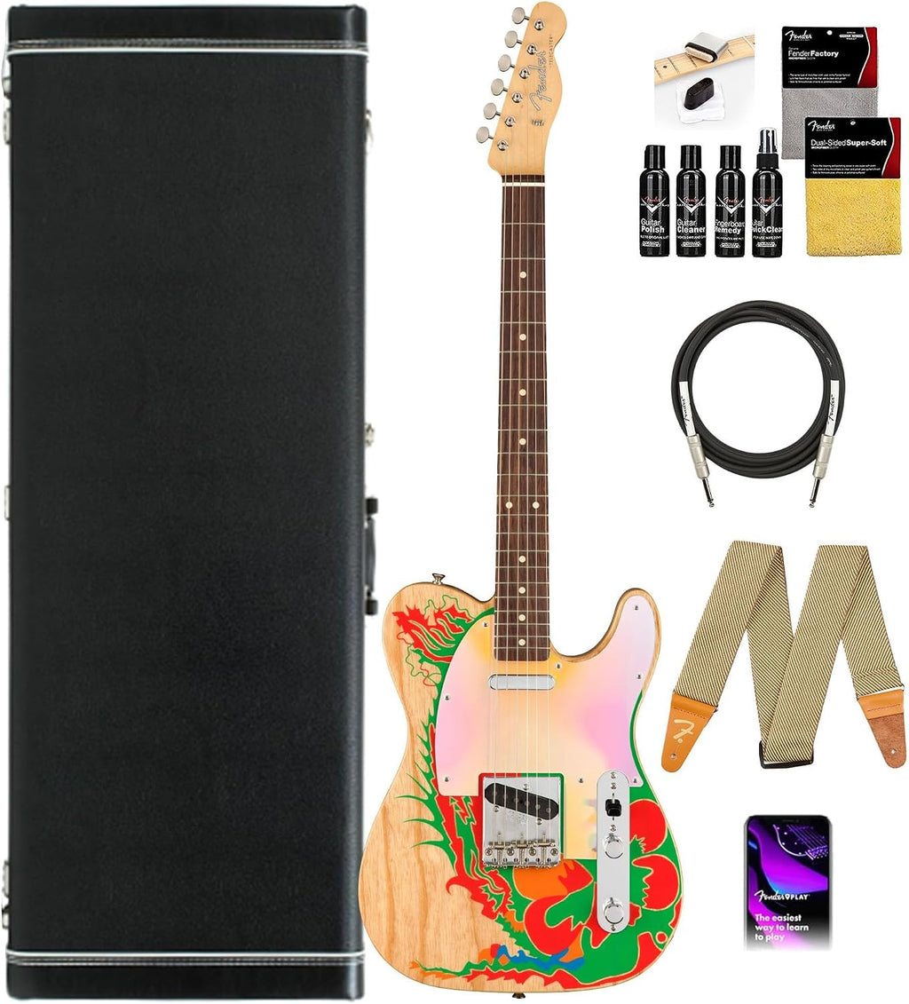 Fender Jimmy Page Telecaster - Natural Bundle with Case, Strap, Cable, and Guitar Cleaning Kit