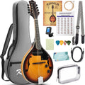 Mandolin Instrument A Style, Electric Acoustic Mandolins Instrument Kit 8 String with Tuner Strap Gig Bag Chord Chart for Beginners Adults Teens Youth Kid
