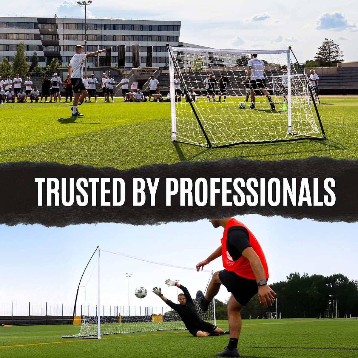 QuickPlay Kickster Elite Portable Soccer Goals - Ultra Fast Setup Weighted Training Goals for Backyard, Turf & Indoor Use - Durable Soccer Nets for Home & Team Practice