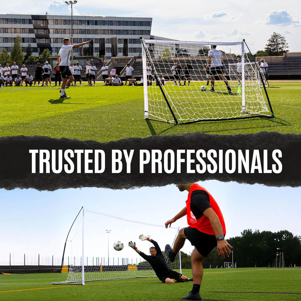 QuickPlay Kickster Elite Portable Soccer Goals - Ultra Fast Setup Weighted Training Goals for Backyard, Turf & Indoor Use - Durable Soccer Nets for Home & Team Practice