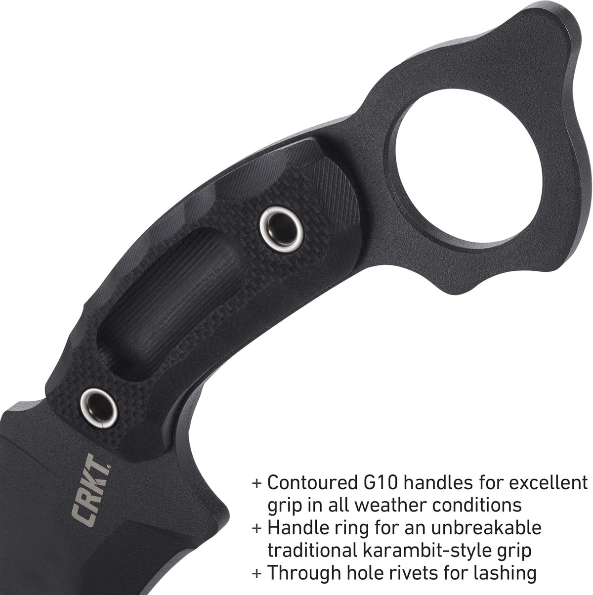 CRKT Du Hoc Fixed Blade Knife with Sheath: SK-5 Plain Edge Blade, G10 Handle, 2630