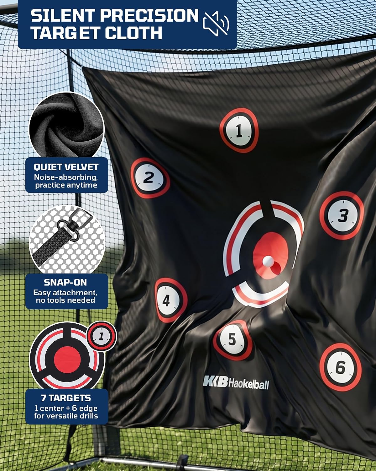 Haokelball Golf Cage with Metal Frame, 10x8x6ft Golf Hitting Nets for Backyard Driving Real Balls, Heavy Duty Net Enclosure with 3-Sides & Target Cloth for Indoor Outdoor Full Swing Practice
