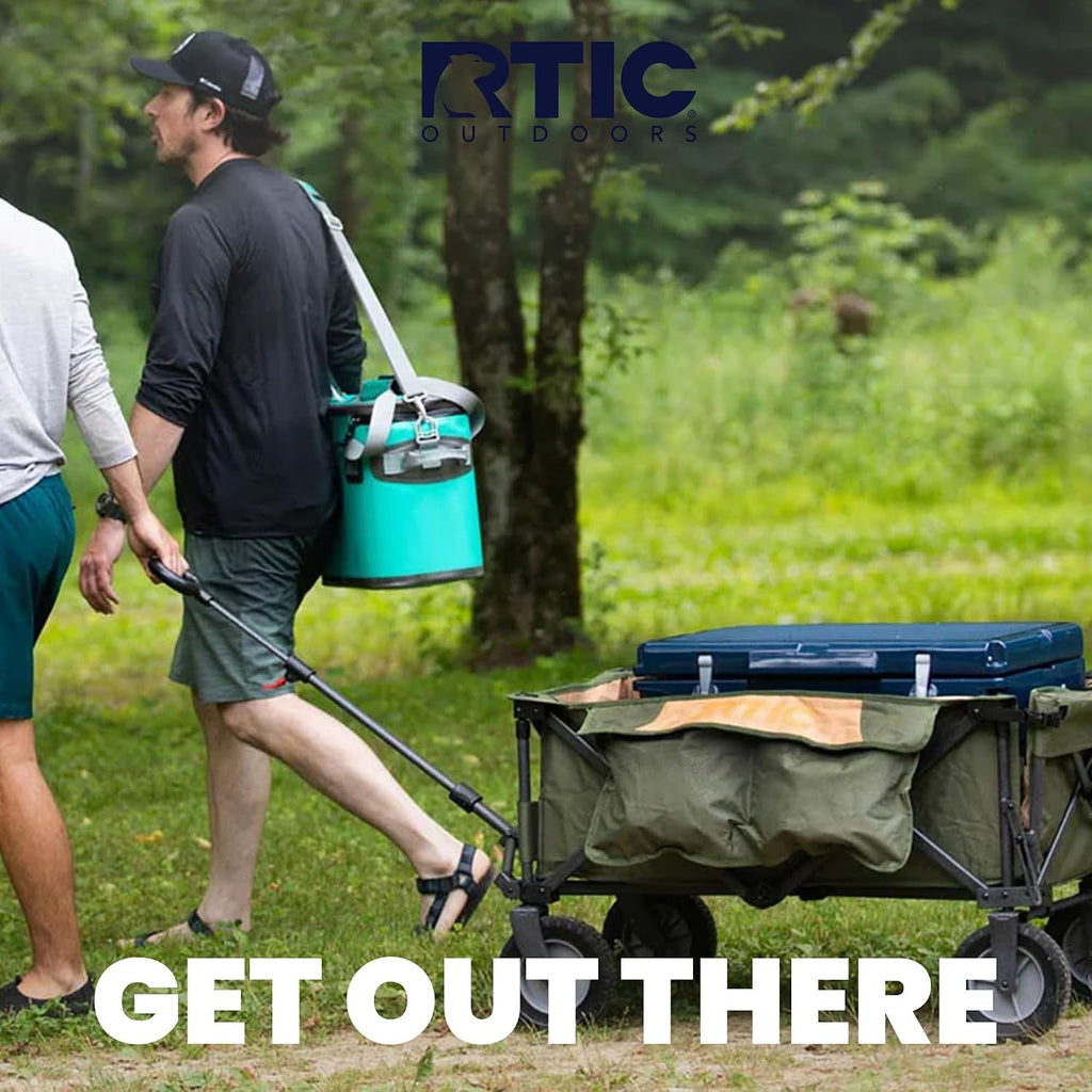 RTIC Ultra-Tough Wagon Folding Utility Cart with All-Terrain Wheels, Foldable, Portable, Collapsible, Push Pull Cart for Camping, Beach, Garden, Outdoor, Sports, 250 Lbs Capacity, Trailblazer