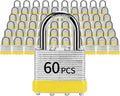Padlocks with Same Key, LQYN 60 Pcs Laminated Keyed Padlock (1-9/16', 40mm), Keyed Alike Locks, Normal Shackle, for Storage Locker, Hasp Latch, Toolbox, Sheds