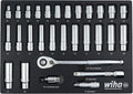 Wiha 33895 29 Piece 1/2' Drive Professional Standard and Deep Socket Tray Set - Metric