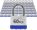 Padlocks with Same Key, LQYN 60 Pcs Laminated Keyed Padlock (1-9/16', 40mm), Keyed Alike Locks, Normal Shackle, for Storage Locker, Hasp Latch, Toolbox, Sheds