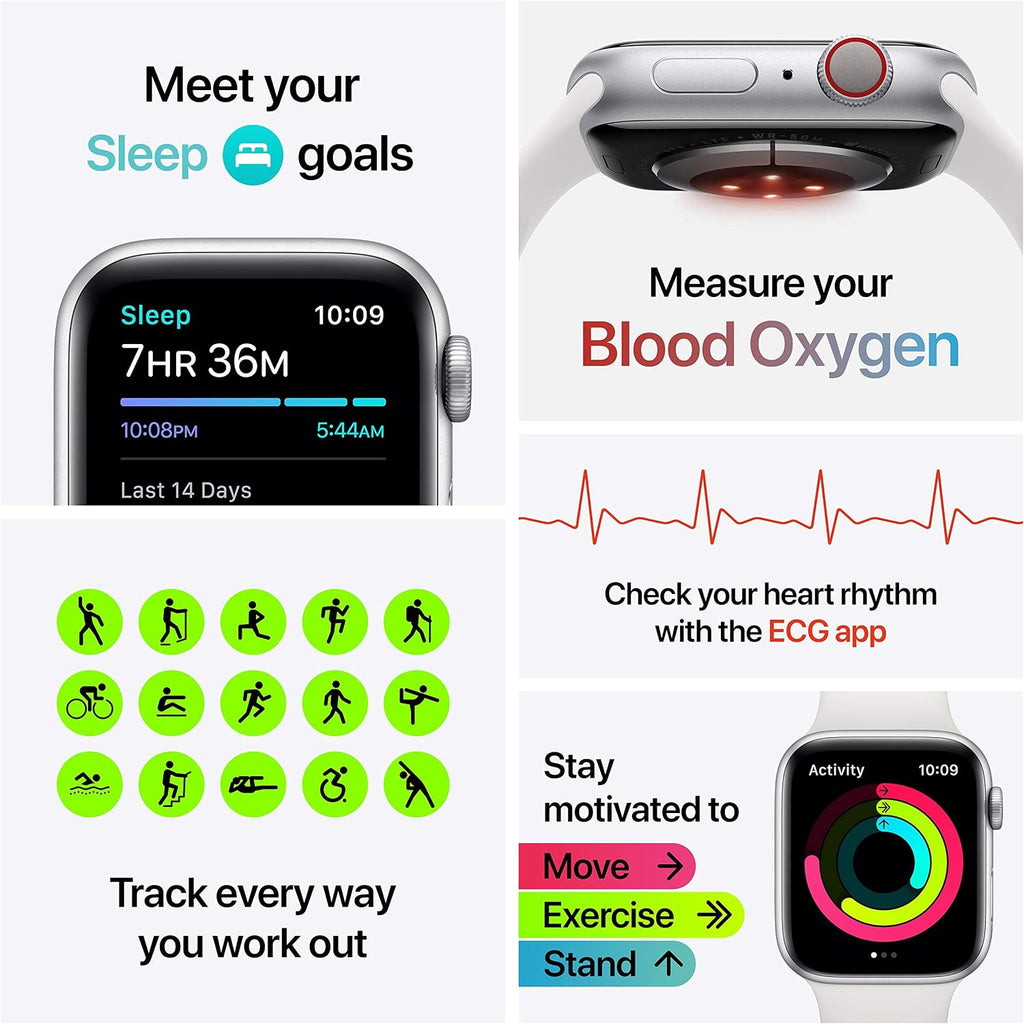 Apple Watch Series 6 (GPS + Cellular, 44mm) - Space Gray Aluminum Case with Black Sport Band