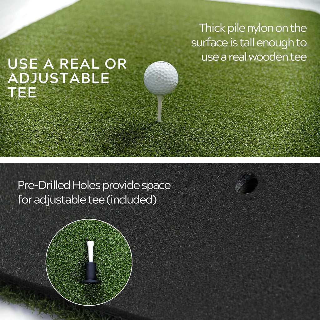 Real Feel Golf Mats The Original Country Club Elite 3'x5' Heavy Duty Commercial Practice Mat. The First Golf Mat that Takes A Real Tee and Lets You Swing Down Through,Simulator,Indoor/Outdoor