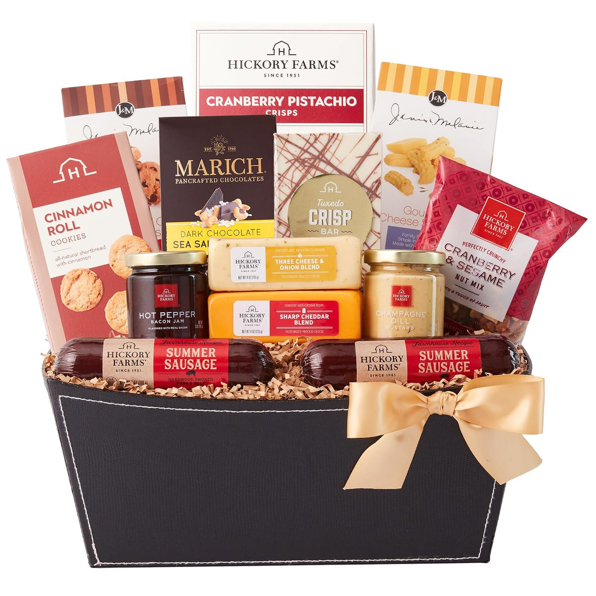 Hickory Farms Ultimate Party Meat and Cheese Gift Basket | Charcuterie Food | Summer Sausage | Father's Day | Mother's Day | Easter | Christmas | Holiday | Housewarming | Care Package
