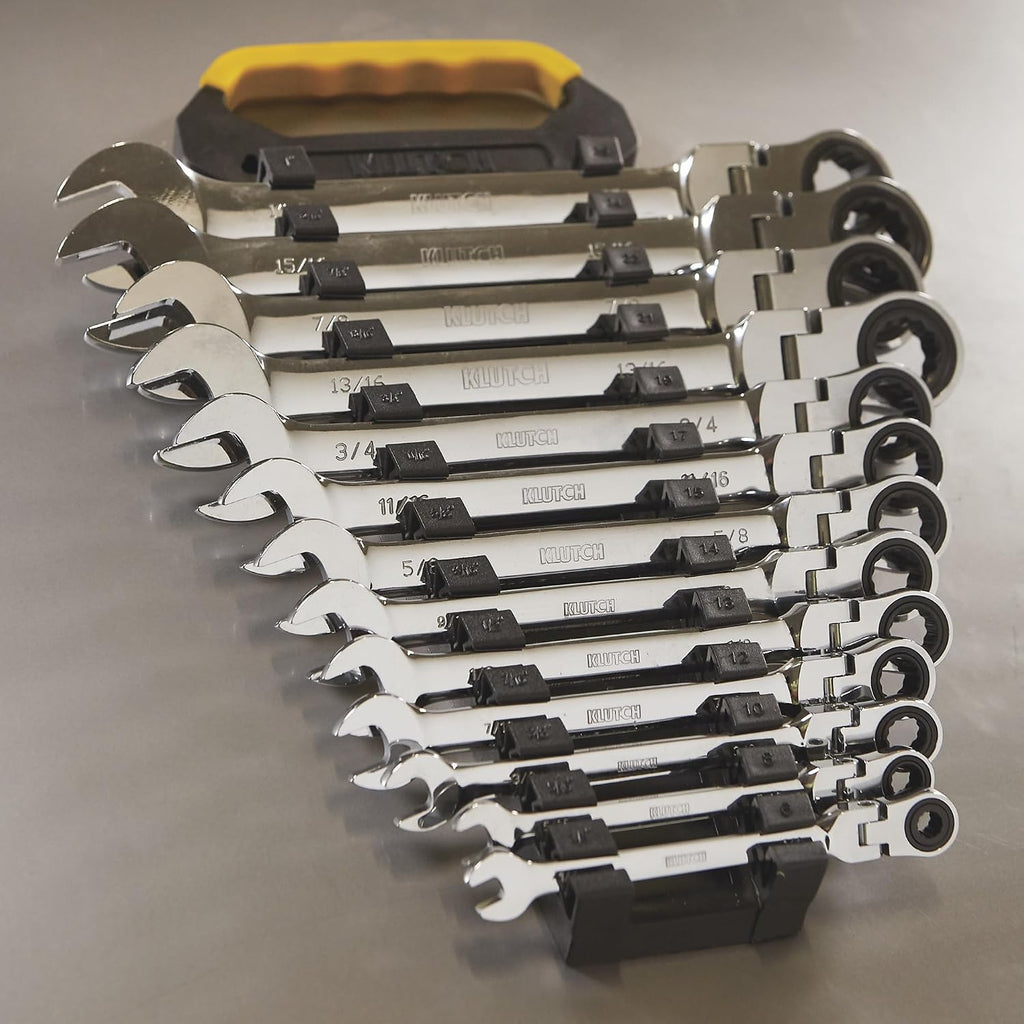 Klutch Flex Ratchet Wrench Set - 13-Pc SAE, 1/4in.-1in.