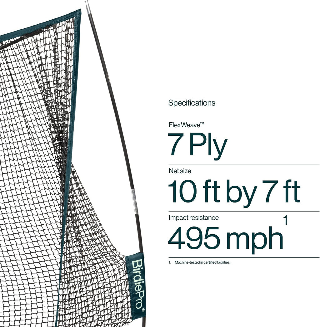 BirdiePro® - American Pro Golf Practice Net, 10x7ft Heavy Duty Golf Hitting Net with EchoShield™ Target & FlexWeave™ Net, Indoor Outdoor Training Backyard, Full Set with Mat, Balls & Cap