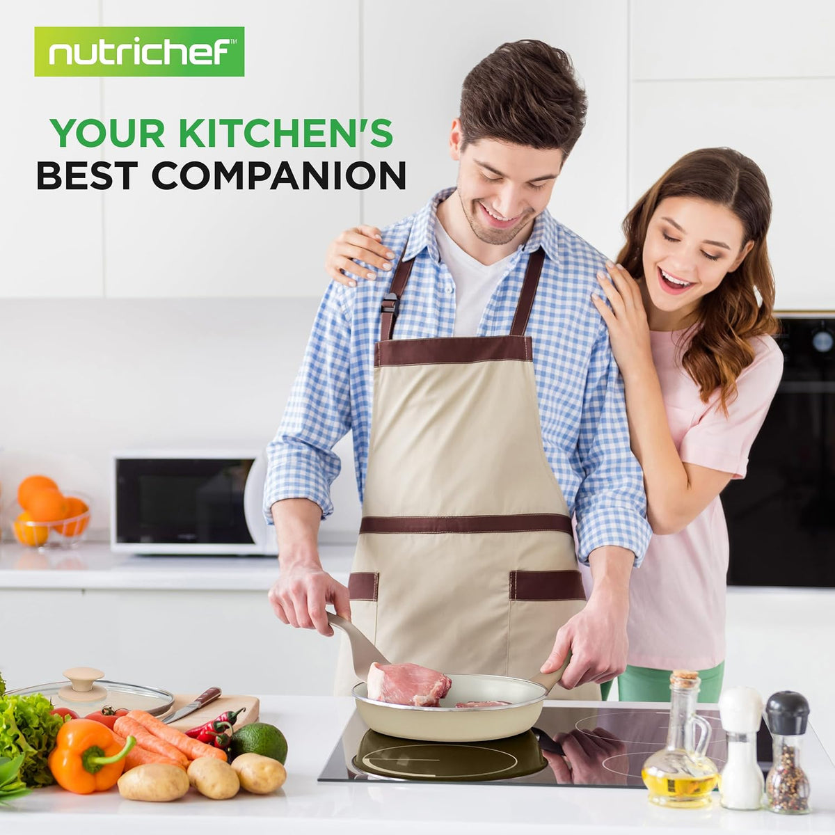 Nutrichef 54-Piece Marble Non-Stick Cookware and Bakeware Set, Professional Home Kitchen Collection with Multi-Sized Pots and Pans Set, and Heat-Resistant Tools