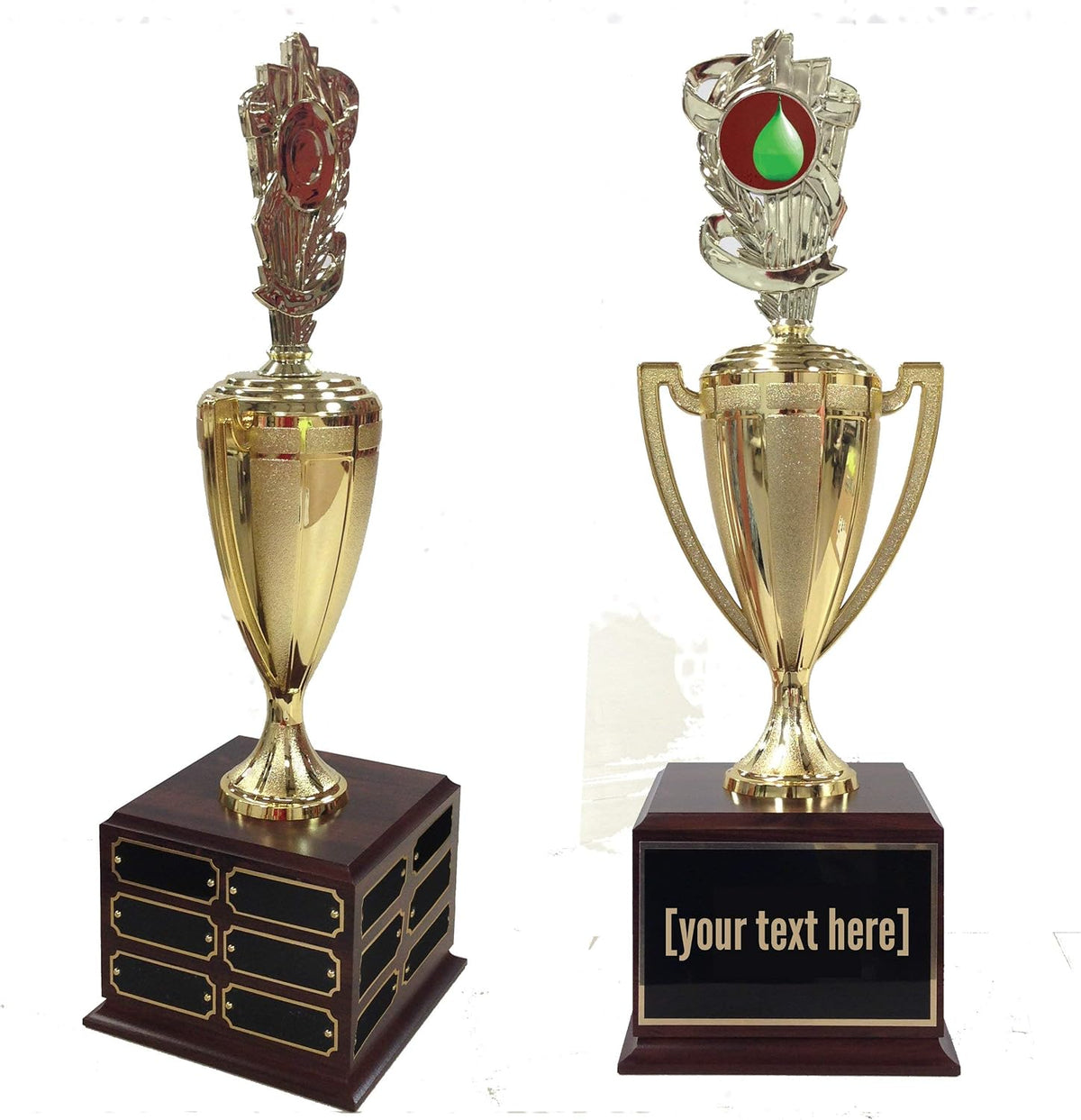Water Balloon Traveling Trophy with Logo - Plastic Trophy with Base, Awards and Trophies for Sports Competition, Prizes for Adults and Kids Gold, 18'