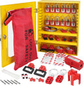 VEVOR Electrical Lockout Tagout Kit, 59 PCS Safety Lockout Tagout Station with Padlocks, Hasps, Tags, Ties, Plug Lockout, Circuit Breaker Lockouts, Valve Lockouts, Cable Lockout, Lockout Bag, Box