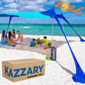 Beach Tent UPF50+ Sun Shade Canopy with Sandbags, 4 Stability Poles, Ground Pegs, Flying Disc Sand Shovel, Lightweight Sunshade Shelter, 7ft Tall for Outdoor Trips, Camping and Sports