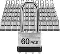 Padlocks with Same Key, LQYN 60 Pcs Laminated Keyed Padlock (1-9/16', 40mm), Keyed Alike Locks, Long Shackle, for Storage Locker, Hasp Latch, Toolbox, Sheds