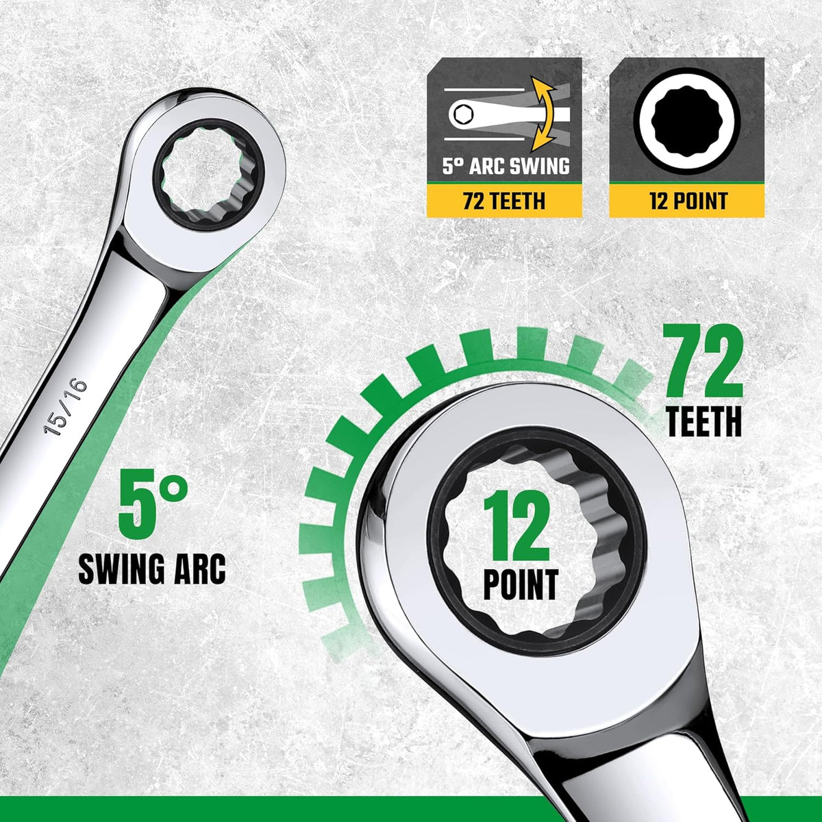 SK Ratcheting Wrench Set, Combination Wrench Set, 30-Piece, SAE 1/4' to 1', Metric 8 to 24mm, 72-Tooth, Premium CR-V Construction, with Rolling Pouch
