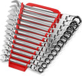 Olsa Tools 12-Piece SAE Ratcheting Wrench Set, 120 Teeth, Chrome Vanadium Steel, Includes Wrench Organizer Tray