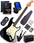 AKLOT Beginner Electric Guitar Kit: 10W Amp, Coil-Split HSS Pickups, Lesson Book, Roasted Maple Neck, Gig Bag, Tuner, Strap, Picks, Stryde Phantom Black