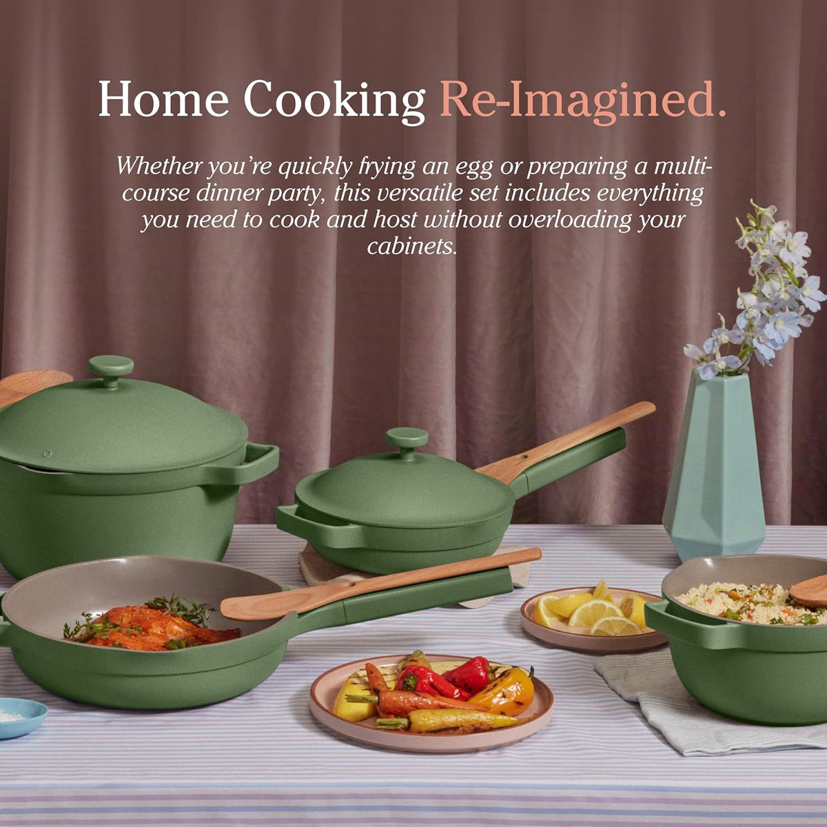 Our Place Cookware Set - 13-Piece Kit Including the Always Pan, Perfect Pot and Spatulas | Multifunctional, Toxin-Free Nonstick | Heat Safe up to 450°F | Oven, Stove, Induction Compatible | Blue Salt