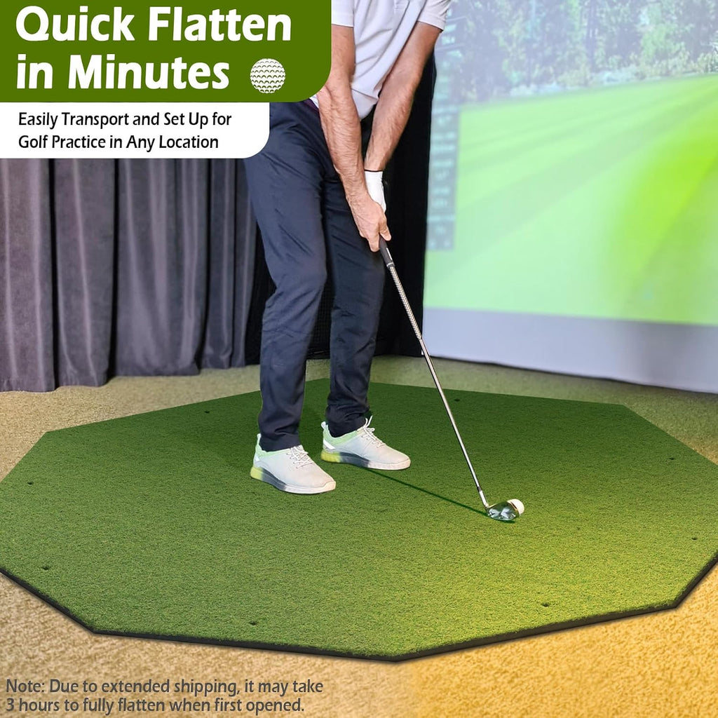 Bearwill Golf Mat 31mm, 5x4ft/5x5ft Elite Golf Hitting Mats for Practice Outdoor Indoor, High-Elasticity Artificial Turf Mat for Garage Simulator Chipping Driving Training