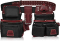 Nylon and Leather Tool Belt | Nylon Tool Pouch | Carpenter Tool Belt | Construction | Framers | Electrician Tool Belts | Drywall Tool Bags | Handyman | Electric (BLACK)