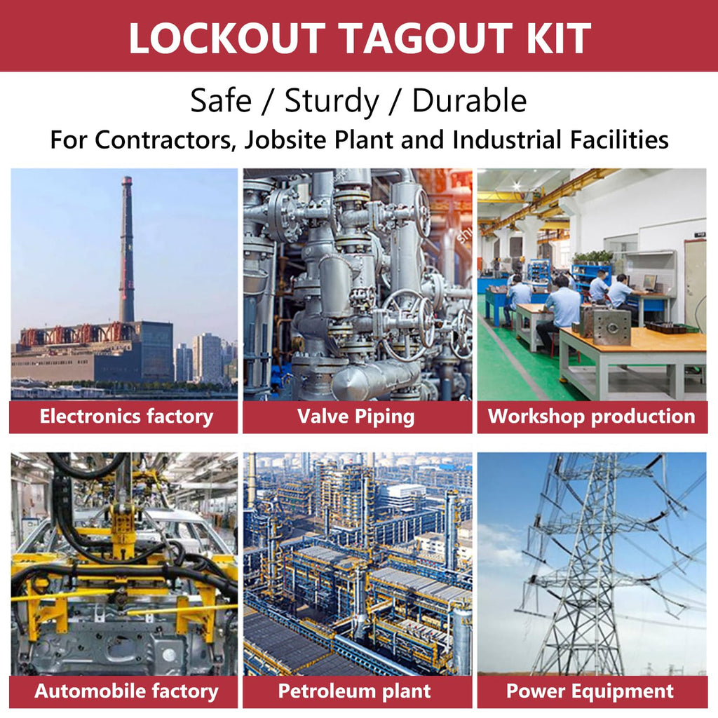 Multi-Functional Lockout Tagout Kit 70+ Pcs - Safety Padlock, Hasp, Ball/Gate Valve, Circuit Breaker, Plug & Loto Tags