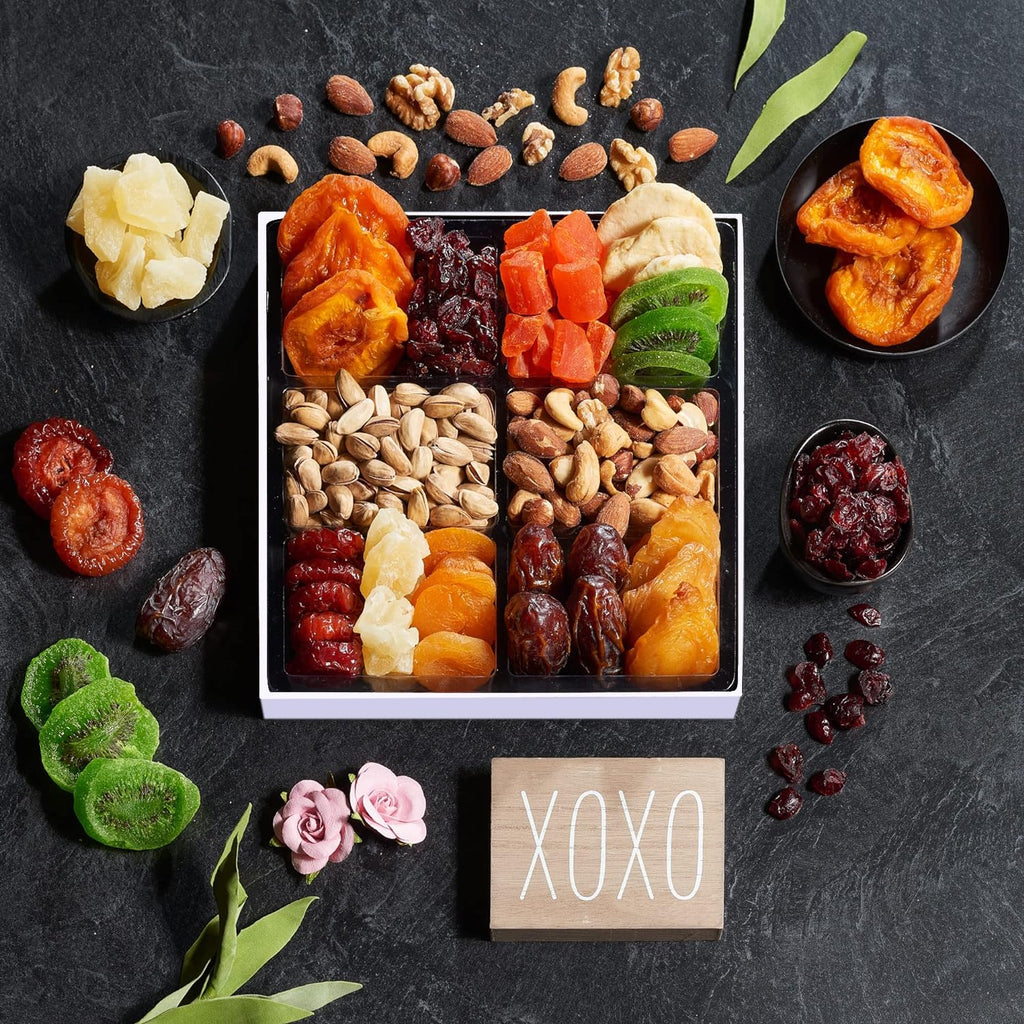 Easter Dried Fruit & Nuts Gift-Basket Arrangement Platter, Gourmet Food Snack Box, For Easter Day, Healthy Kosher, Her Him, 12 Snackberry Assortment (12-Pack)