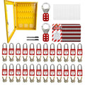 BULANGD Lockout Tagout Station Loto Kit 138 Pieces Steel Lockout Hasp Safety Padlocks Nylon Cable Tie Safety Tags Tools for Industrial