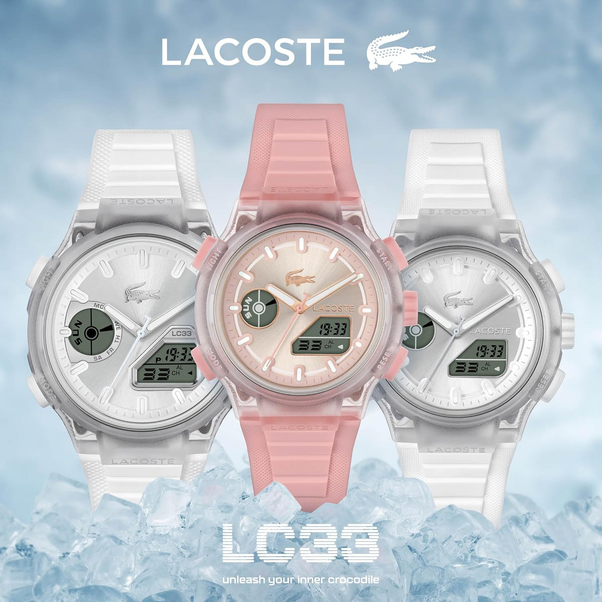 Lacoste LC33 Women's Analog-Digital Quartz Watch with Chronograph, Alarm and Calendar