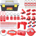 73 PCS OSHA Compliant Lockout Tagout Kit- Safety Loto Kit with Padlocks, Lockout Hasps, Loto Tags, Circuit Breaker, Electrical Plug, Ball/Gate/Cable Locks for Industrial Electrical & Machinery Safety