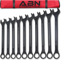 ABN Large Combination Wrench Set 33 to 50mm - Metric 10 Piece Jumbo Open End Wrench Set