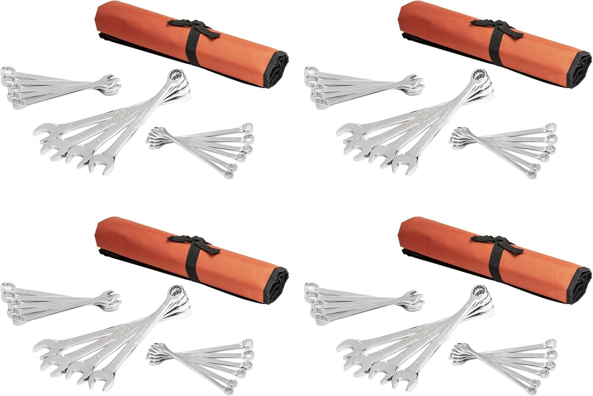 Crescent 12 Point Metric Combination Wrench Set with Tool Roll - CCWS5-05 (15 Count)(Pack of 4)