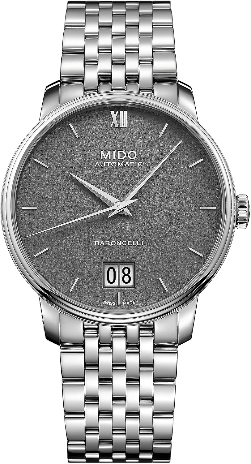 MIDO Baroncelli Big Date - Swiss Automatic Watch for Men - Grey Dial - Case 40mm - M0274261108800