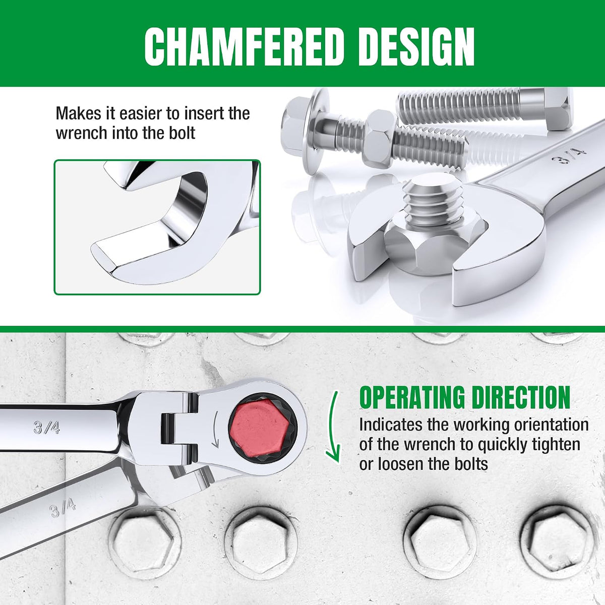 SK Flex-Head Ratcheting Wrench Set, Combination Wrench Set, 14-Piece, SAE 3/8' to 3/4', Metric 10 to 19mm, 72-Tooth, Premium CR-V Construction, with Rolling Pouch