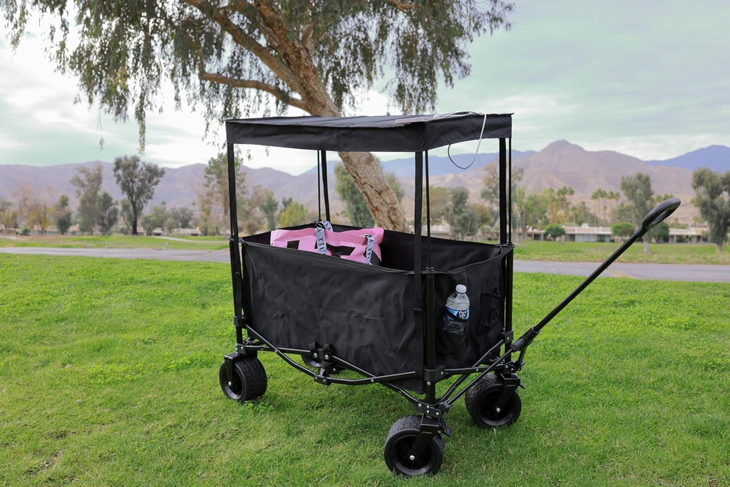 Collapsible Wagons Carts Foldable, Foldable Wagons, Wagon with Canopy, Wagon Carts with Solar Panel Canopy + Chair with Shade, Chair with Canopy, Sports Chairs, Folding Chairs for Outside with Canopy