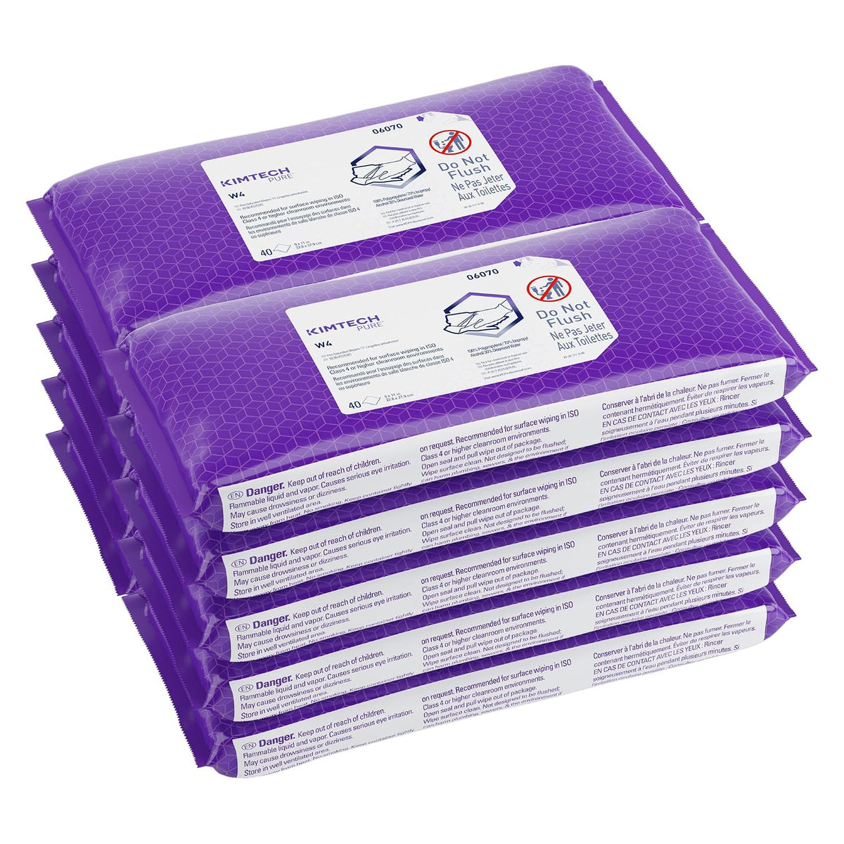 Kimtech 06070 W4 PreSat Alcohol Wipers, 70% IPA, 9 x 11, White, 40 per Pack (Case of 10)
