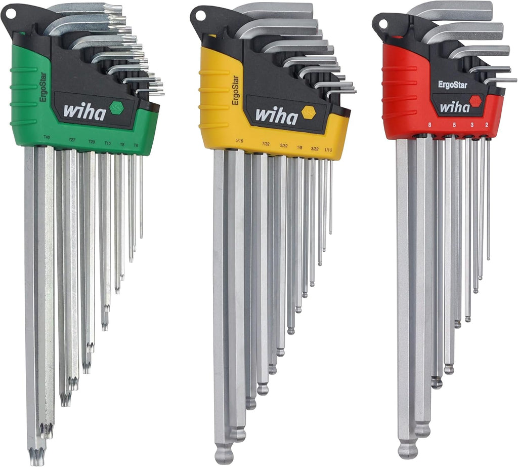 Wiha 66979 35 Piece ErgoStar L-Key Tray Set - Hex Metric, Hex SAE, Torx