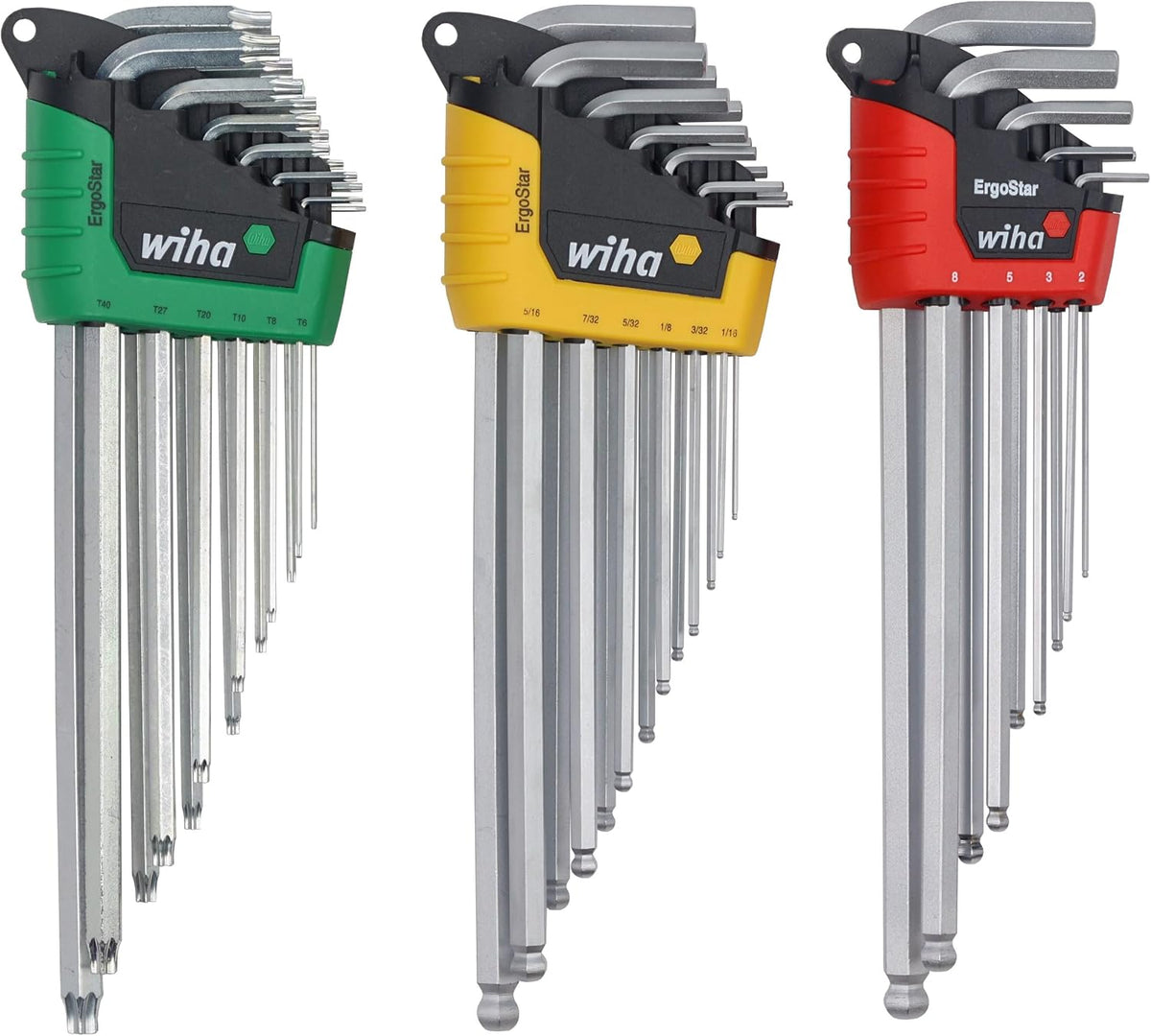 Wiha 66979 35 Piece ErgoStar L-Key Tray Set - Hex Metric, Hex SAE, Torx